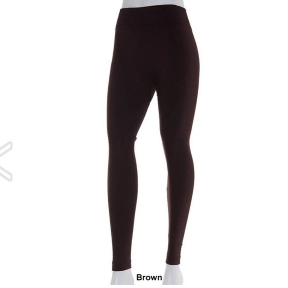 NWT-Dark Brown Cotton Candy Seamless Fleece-Lined Leggings